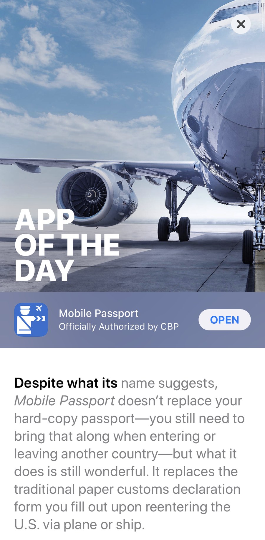 Mobile Passport Apple App of the Day