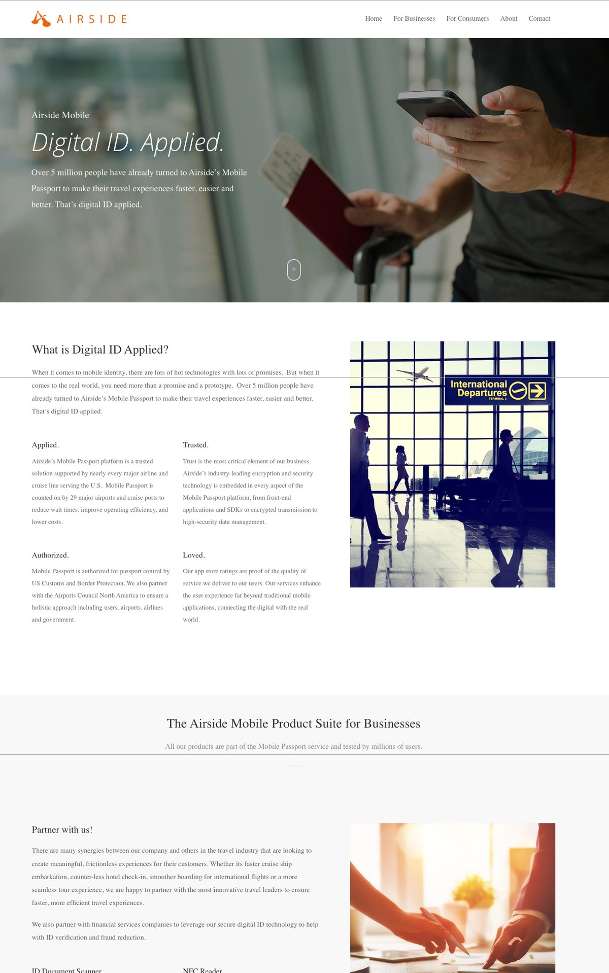 Airside website — before redesign