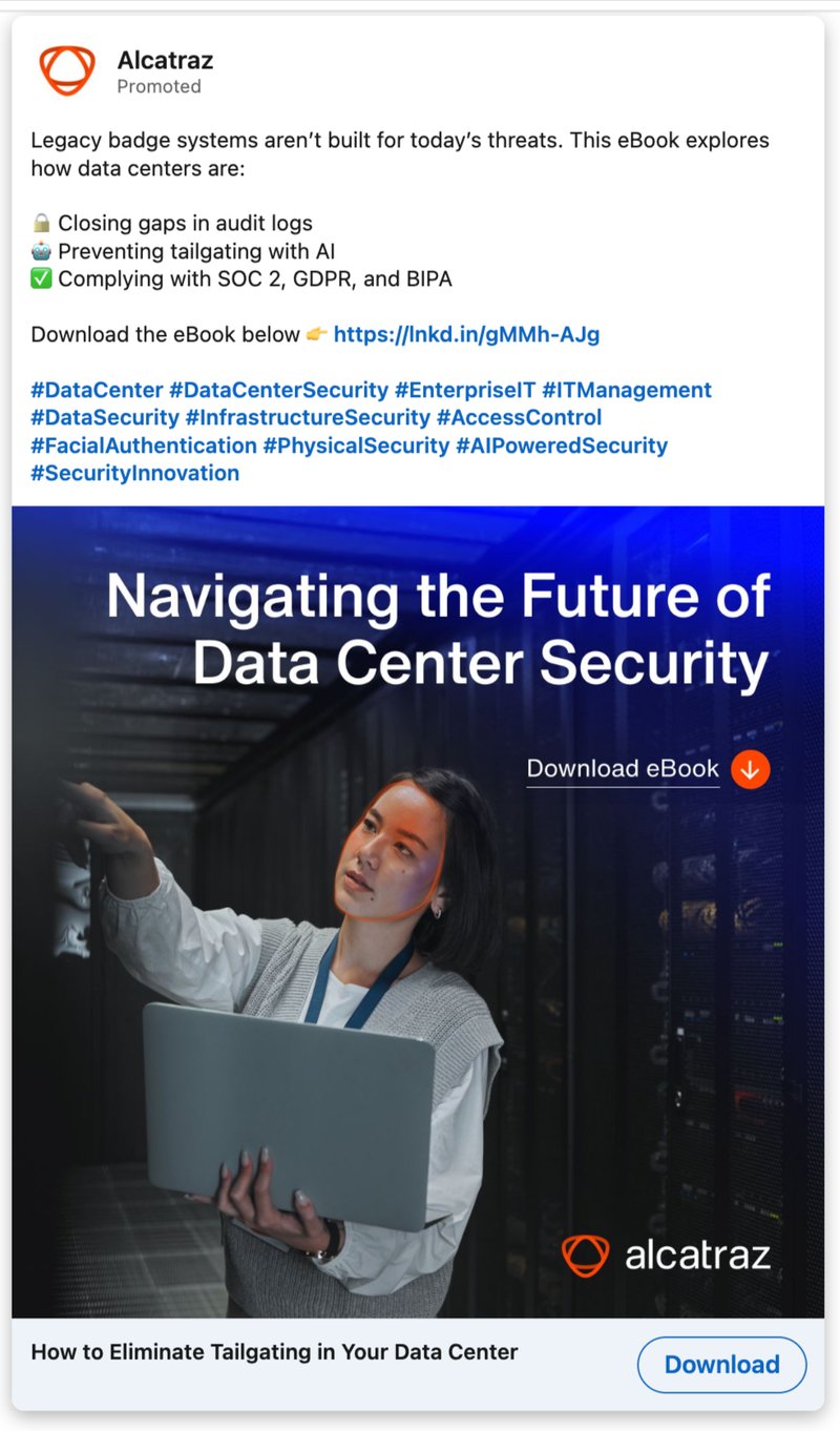 Data Center LinkedIn Ad