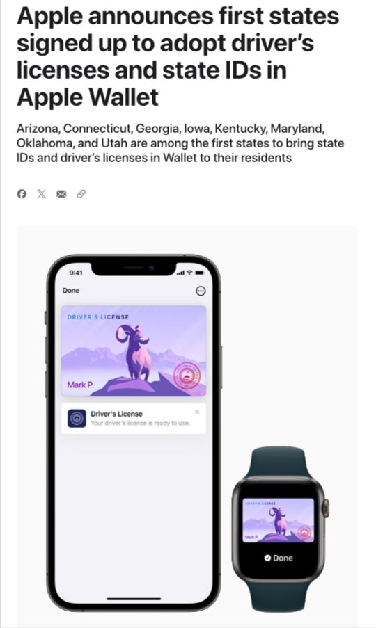 Apple announces first states to adopt driver's licenses in Wallet