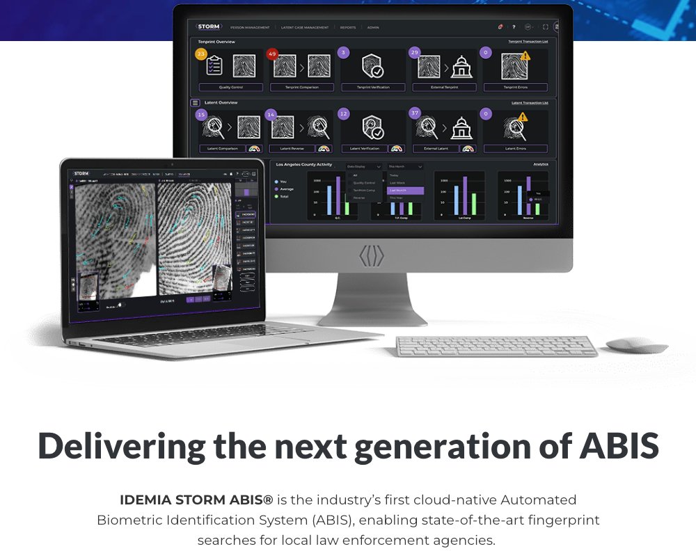 STORM cloud fingerprinting platform by IDEMIA