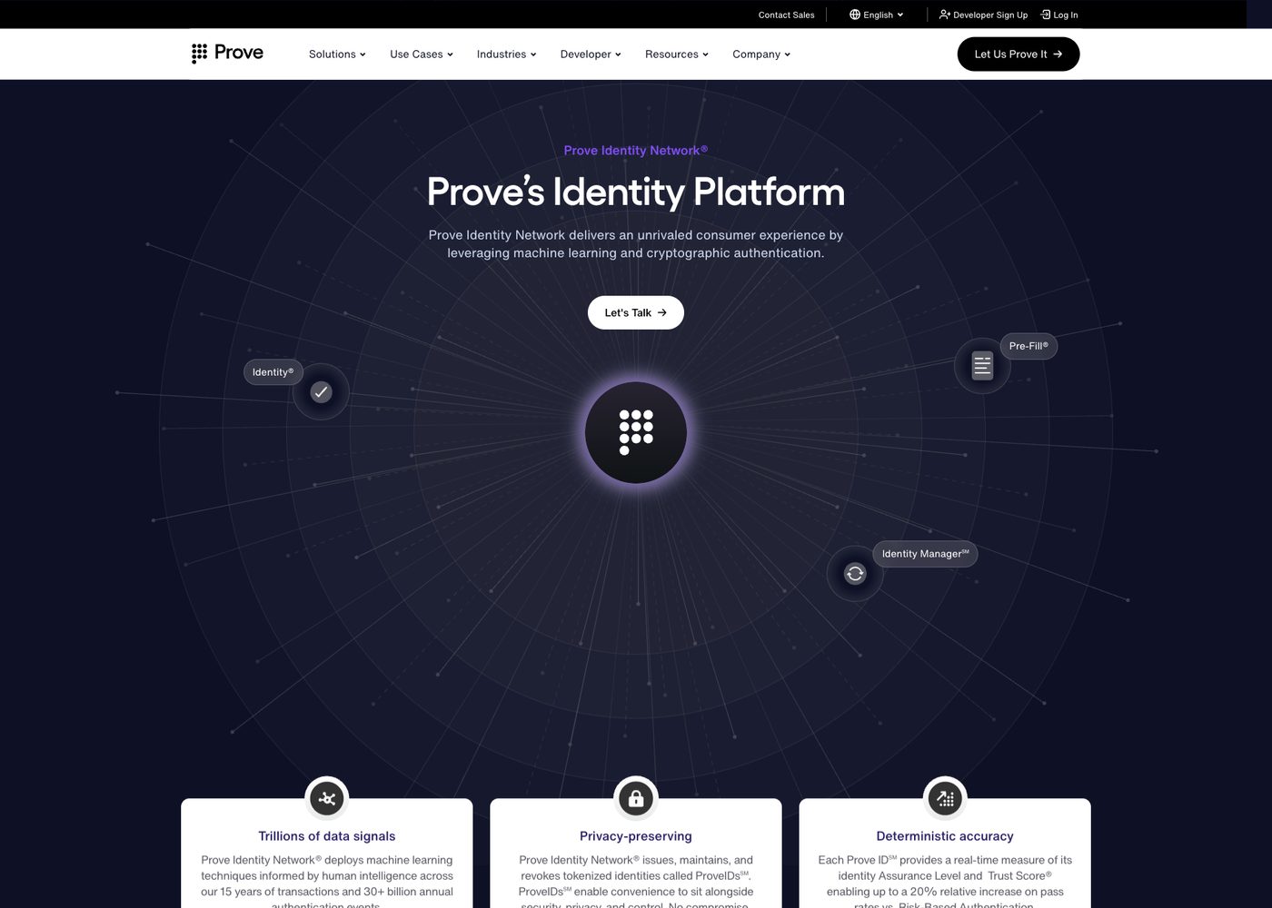 Prove Identity Network platform page