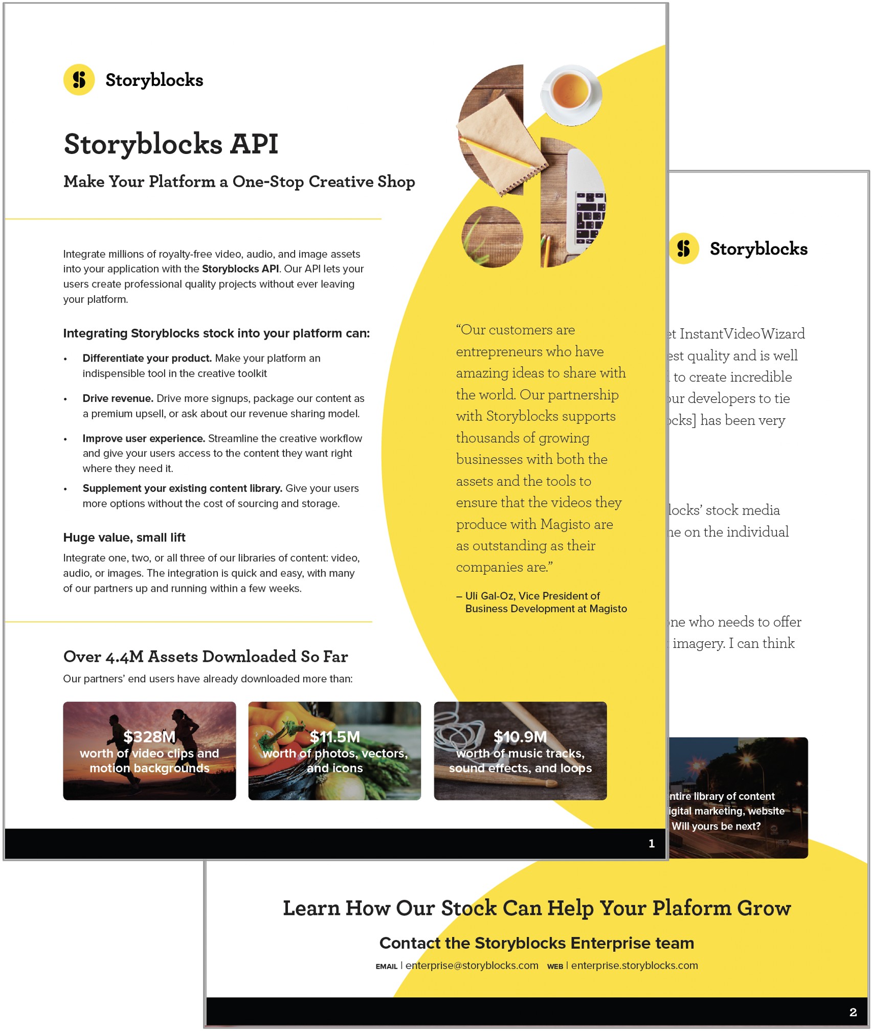 Storyblocks API Brochure